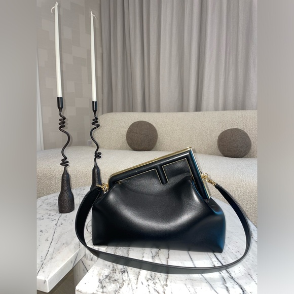 Fendi First Medium | Black Leather Purse | Medium Sized - Picture 2 of 5